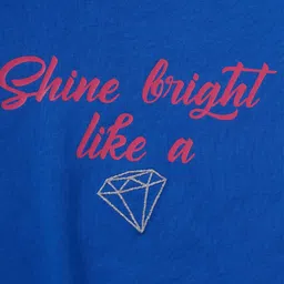 Cub McPaws Girls Blue Typography Printed Applique T-shirt image 3