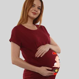 SillyBoom Graphic Printed Dolman Sleeves Cotton Maternity T-shirt image 5