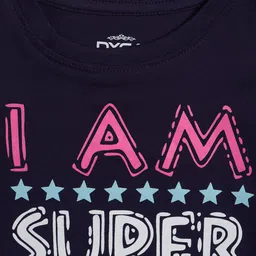 DYCA Girls Typography Printed Round Neck Short Sleeves Cotton T-shirt image 2