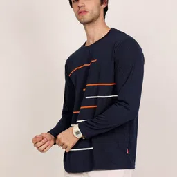 Leotude Men Abstract Printed Round Neck Cotton T-shirt image 2