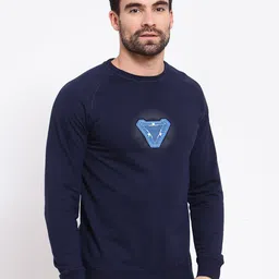 SPORTO Men Navy Blue Printed Sweatshirt image 3