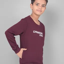 Crimsoune Club Boys Typography Printed Pullover Sweatshirt image 2