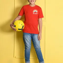 NUSYL Boys Red Biowashed T-shirt image 4