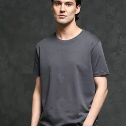 RARE RABBIT Men Gis-1 Regular Fit Drop-Shoulder Cotton T-Shirt image 4