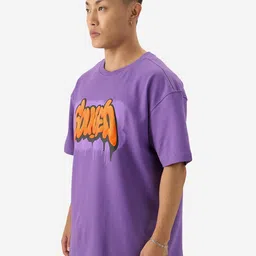 The Souled Store Graphic Printed Applique Oversized Cotton T-shirt image 4