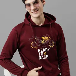 ADRO Men Printed Hooded Sweatshirt image 4