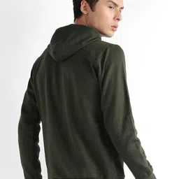 Campus Sutra Typography Printed Hooded Cotton Pullover Sweatshirt image 4