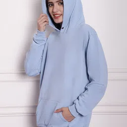 Imsa Moda Graphic Printed Hooded Fleece Oversized Pullover image 5