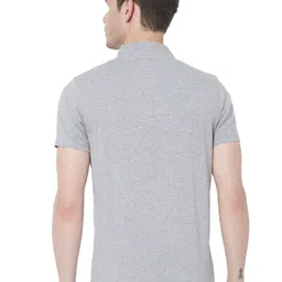 Pepe Jeans Men Grey Melange & White Colourblocked Diego Zip Through Tee Cotton T-shirt image 2
