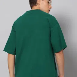 Besick Men Typography Printed Drop Shoulder Sleeves Oversized T-shirt image 4