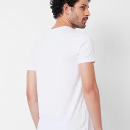 SPYKAR Typography Printed V-Neck Half Sleeves Slim Fit Cotton Casual T-shirt image 4