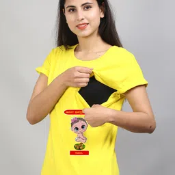 SillyBoom Graphic Printed Cotton Lycra Maternity T-shirt image 4