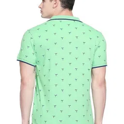 Basics Men Printed Polo Collar Pockets T-shirt image 3