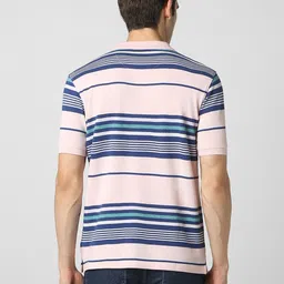 Peter England Men Striped Polo Collar Pockets T-shirt image 4