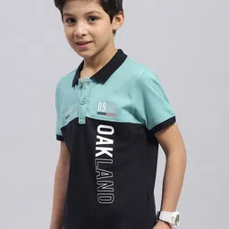 Monte Carlo Boys Colourblocked Polo Collar Applique T-shirt image 4