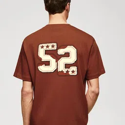 MISCHIEF MONKEY Round Neck Typography Cotton Oversized T-shirt image 5