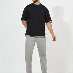 Styli Men Hem Tape Detail Cotton Terry Tee image 3