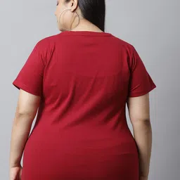 UnaOne Plus Size Typography Printed Cotton T-Shirt image 2