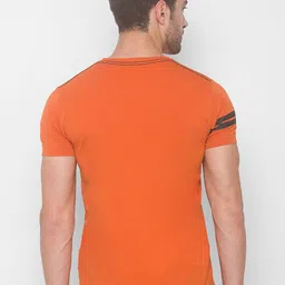 Being Human Men Rust Orange Typography Printed Cotton T-shirt image 3