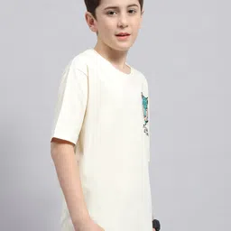 Monte Carlo Boys Graphic Printed Round Neck Cotton T-shirt image 4
