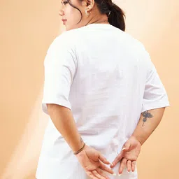 SASSAFRAS Curve Plus Size Graphic Printed Round Neck Cotton Relaxed Fit T-shirt image 3