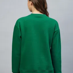 DELAN Women Green Printed Sweatshirt image 2