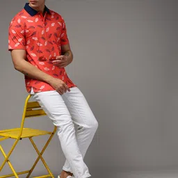 Kryptic Conversational Printed Polo Collar Pure Cotton Regular Fit T-shirt image 3