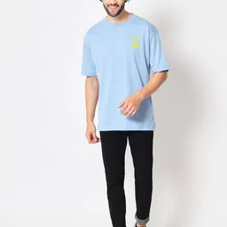 Imsa Moda Typography Printed Knitted Cotton Oversized T-shirt image 5