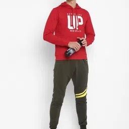 Yuuki Men Red Printed Hooded Sweatshirt image 2