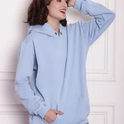 Imsa Moda Graphic Printed Hooded Fleece Oversized Pullover image 3