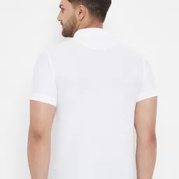 THE MILLION CLUB Men White Polo Collar T-shirt image 5
