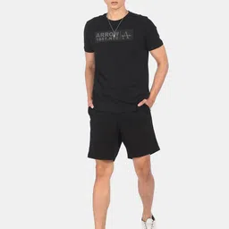 Arrow Men Black Brand Logo Printed Cotton T-shirt image 5