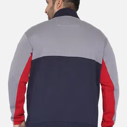 John Pride Men Plus Size Colourblocked Brand Logo Print Sweatshirt image 2