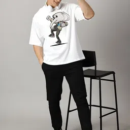 KAIDO Men Printed Drop-Shoulder Sleeves T-shirt image 2