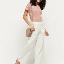 max Rust Striped Extended Sleeves Top image 5