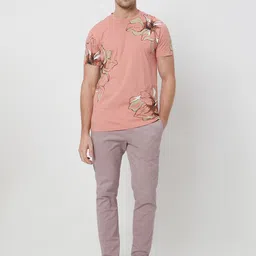 Mufti Round Neck Floral Printed Slim Fit T-shirt image 4