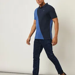 Lee Men Blue Polo Collar Pockets Slim Fit T-shirt-picture-40