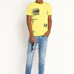 Lee Men Lime Green Typography Printed Slim Fit T-shirt image 3