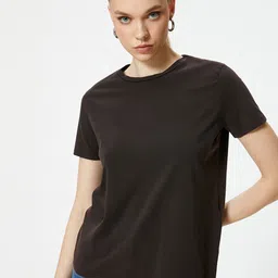 Koton Round Neck Short Sleeves Cotton T-shirt image 5