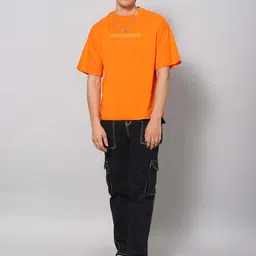 Besick Men Typography Printed Round Neck Oversized T-shirt image 5