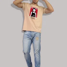 Greylongg Men Graphic Printed Round Neck Cotton T-shirt image 3