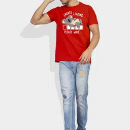 Greylongg Men Graphic Printed Round Neck Cotton T-shirt image 4