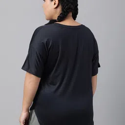 MKH Plus Size Relaxed Fit Typography Printed Round Neck Short Sleeve Dri-FIT T-shirt image 2