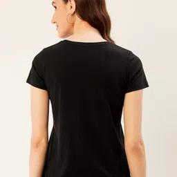 ether Black Graphic Printed Round Neck Short Sleeves Cotton Regular T-shirt image 5