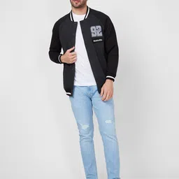 SPYKAR Typography Printed Mandarin Collar Sweatshirt image 5