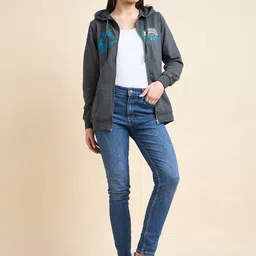 ETC Grey Printed Hooded Sweatshirt image 4