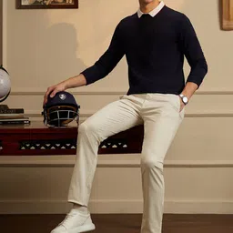 Peter England Casuals Round Neck Cricket Inspired Pullover Sweatshirt image 5