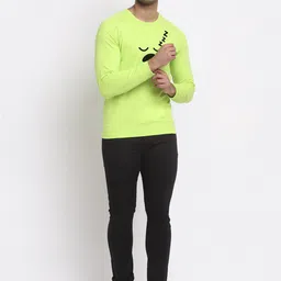Friskers Men Lime Green Printed Sweatshirt image 3