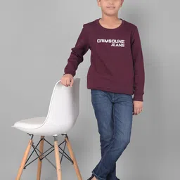 Crimsoune Club Boys Typography Printed Pullover Sweatshirt image 4