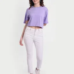 COLOR CAPITAL Drop Shoulder Sleeves Boxy Pure Cotton T-shirt image 3